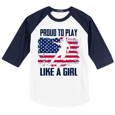 Proud To Play Like A Girl USA Soccer Baseball Sleeve Shirt