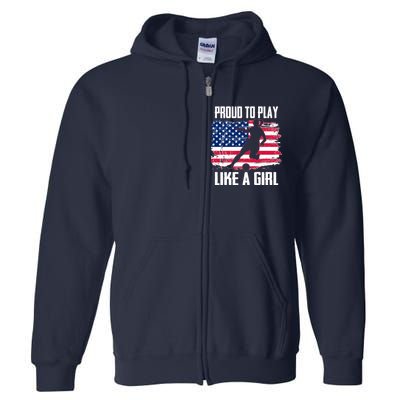 Proud To Play Like A Girl USA Soccer Full Zip Hoodie