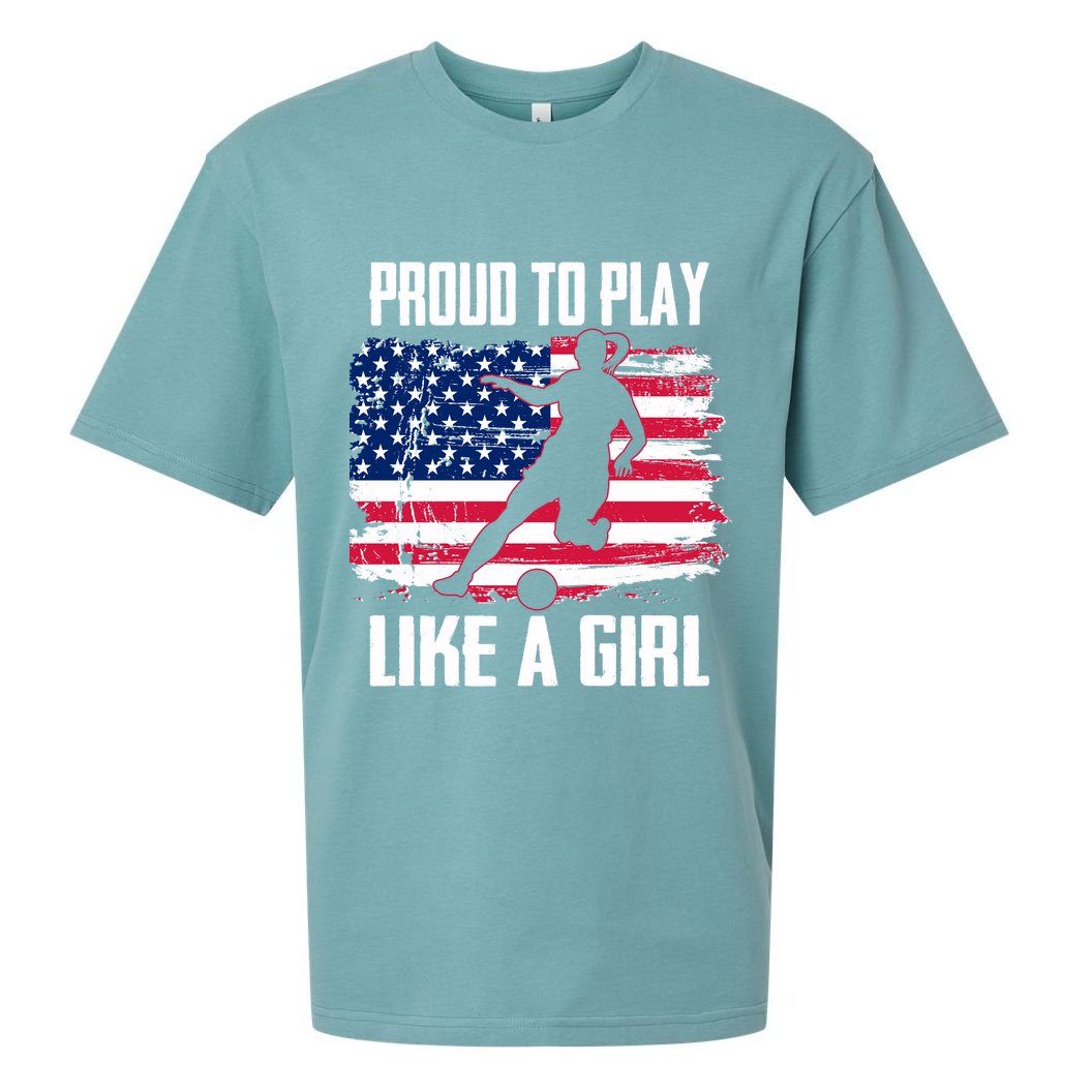 Proud To Play Like A Girl USA Soccer Sueded Cloud Jersey T-Shirt