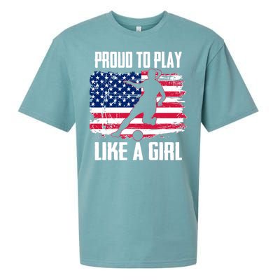 Proud To Play Like A Girl USA Soccer Sueded Cloud Jersey T-Shirt