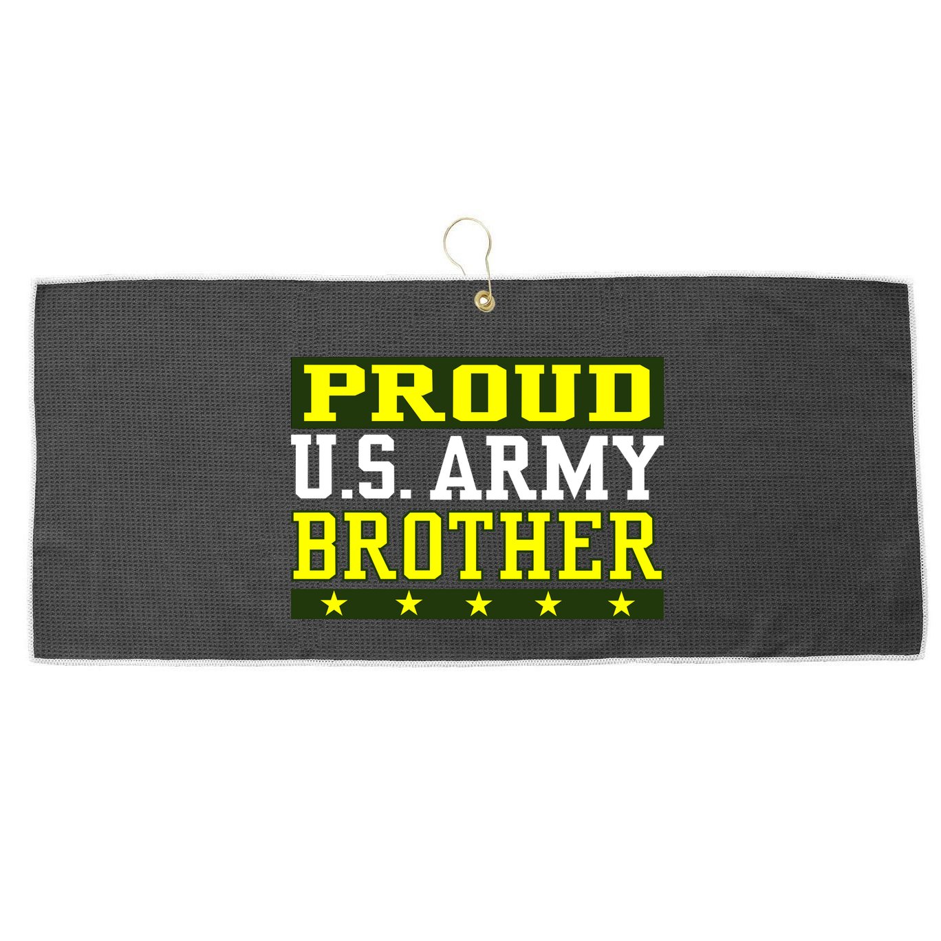 Proud U.S. Army Brother Large Microfiber Waffle Golf Towel
