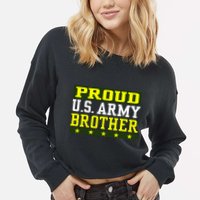 Proud U.S. Army Brother Cropped Pullover Crew