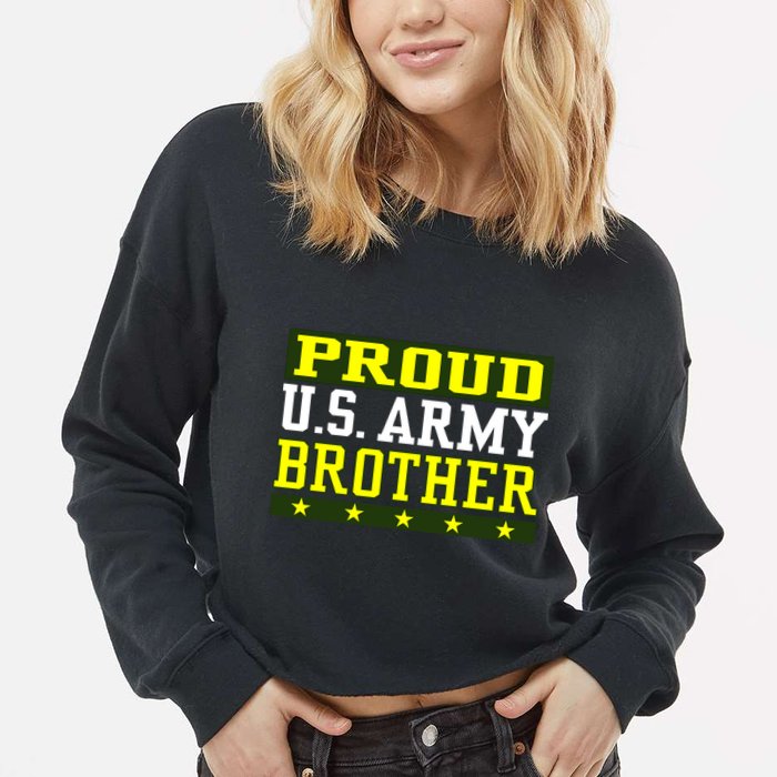 Proud U.S. Army Brother Cropped Pullover Crew