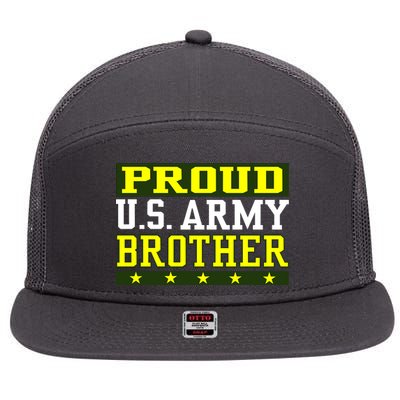 Proud U.S. Army Brother 7 Panel Mesh Trucker Snapback Hat