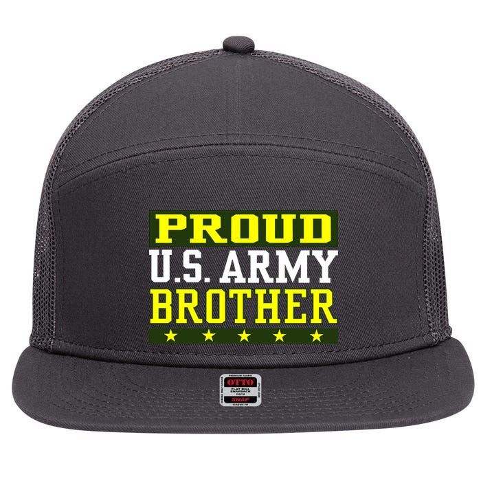 Proud U.S. Army Brother 7 Panel Mesh Trucker Snapback Hat