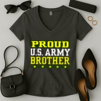 Proud U.S. Army Brother Women's V-Neck T-Shirt