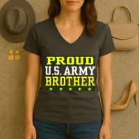 Proud U.S. Army Brother Women's V-Neck T-Shirt