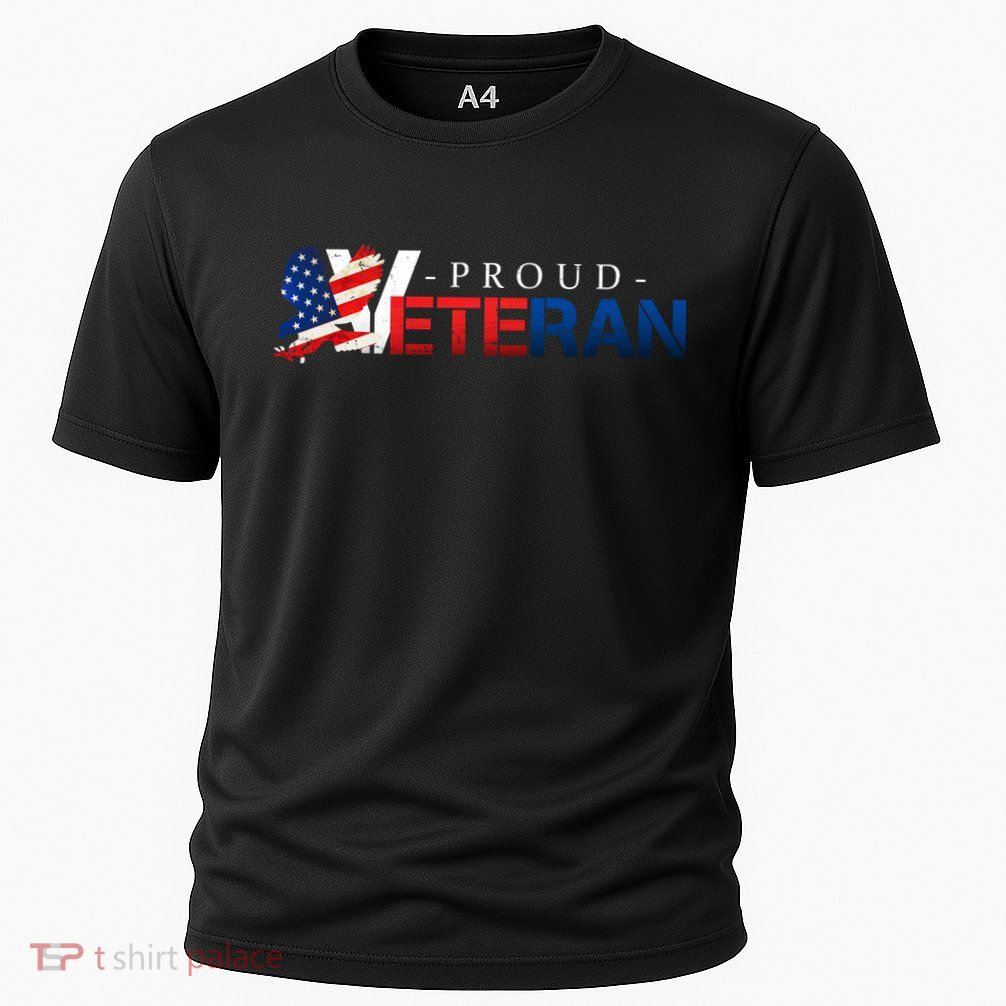 Proud USA Veteran Eagle Cooling Performance Crew T-Shirt