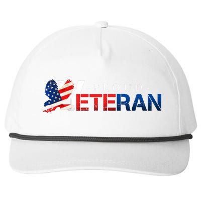 Proud USA Veteran Eagle Snapback Five-Panel Rope Hat