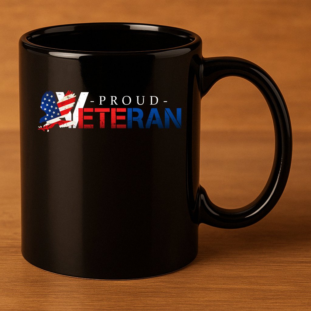 Proud USA Veteran Eagle 11oz C Handle Ceramic Mug