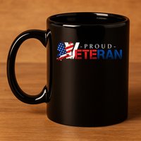 Proud USA Veteran Eagle 11oz C Handle Ceramic Mug