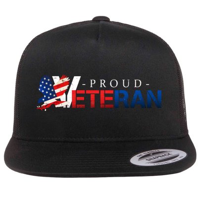 Proud USA Veteran Eagle Flat Bill Trucker Hat