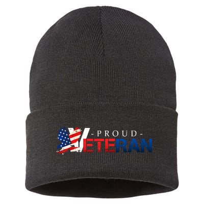 Proud USA Veteran Eagle Sustainable Knit Beanie