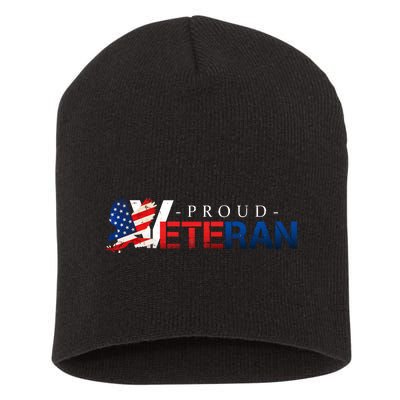 Proud USA Veteran Eagle Short Acrylic Beanie