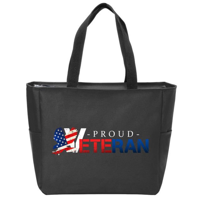 Proud USA Veteran Eagle Zip Tote Bag