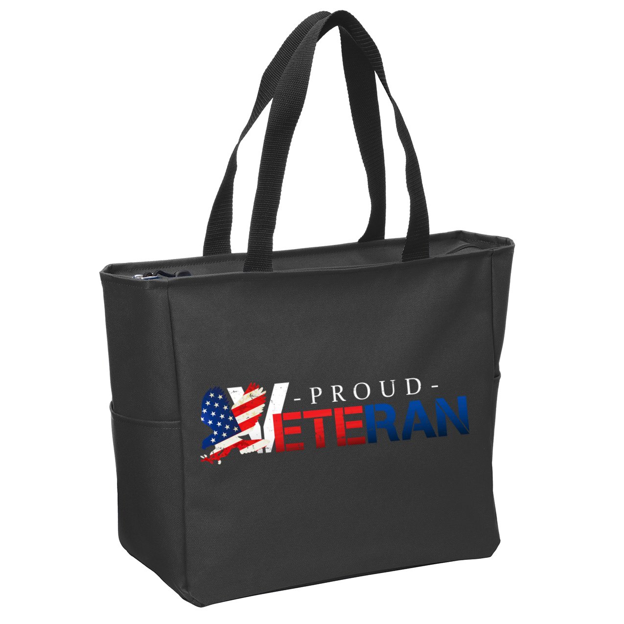 Proud USA Veteran Eagle Zip Tote Bag