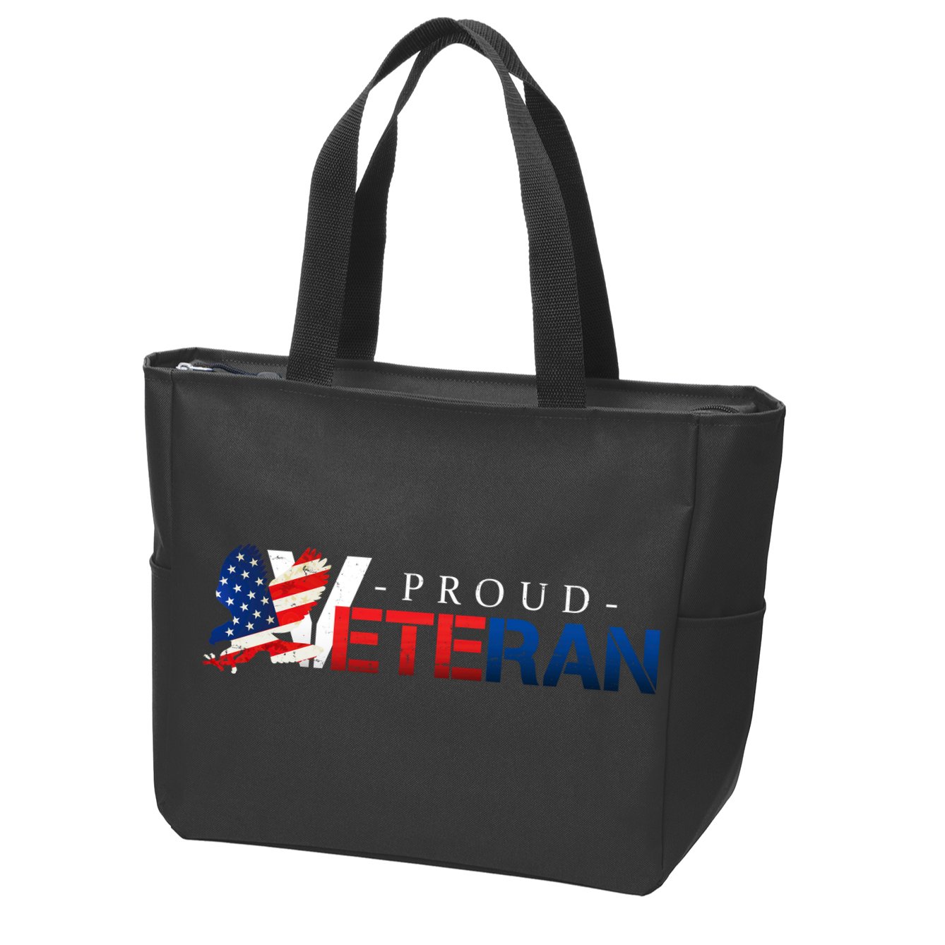 Proud USA Veteran Eagle Zip Tote Bag