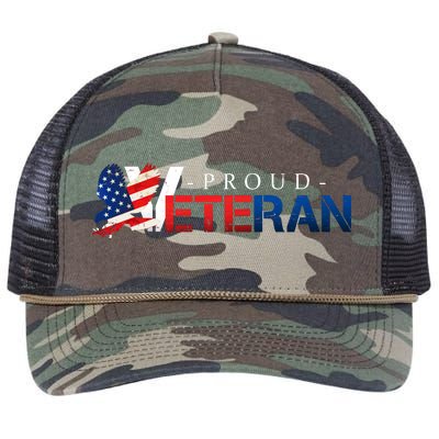 Proud USA Veteran Eagle Retro Rope Trucker Hat Cap