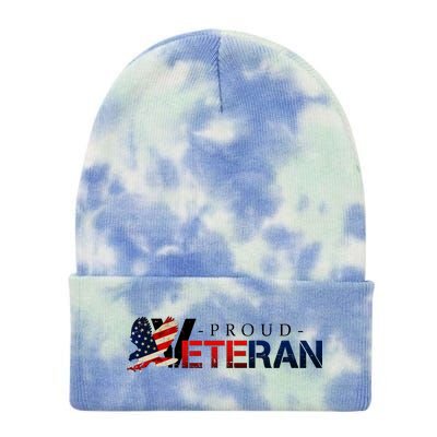 Proud USA Veteran Eagle Tie Dye 12in Knit Beanie