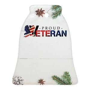 Proud USA Veteran Eagle Ceramic Bell Ornament