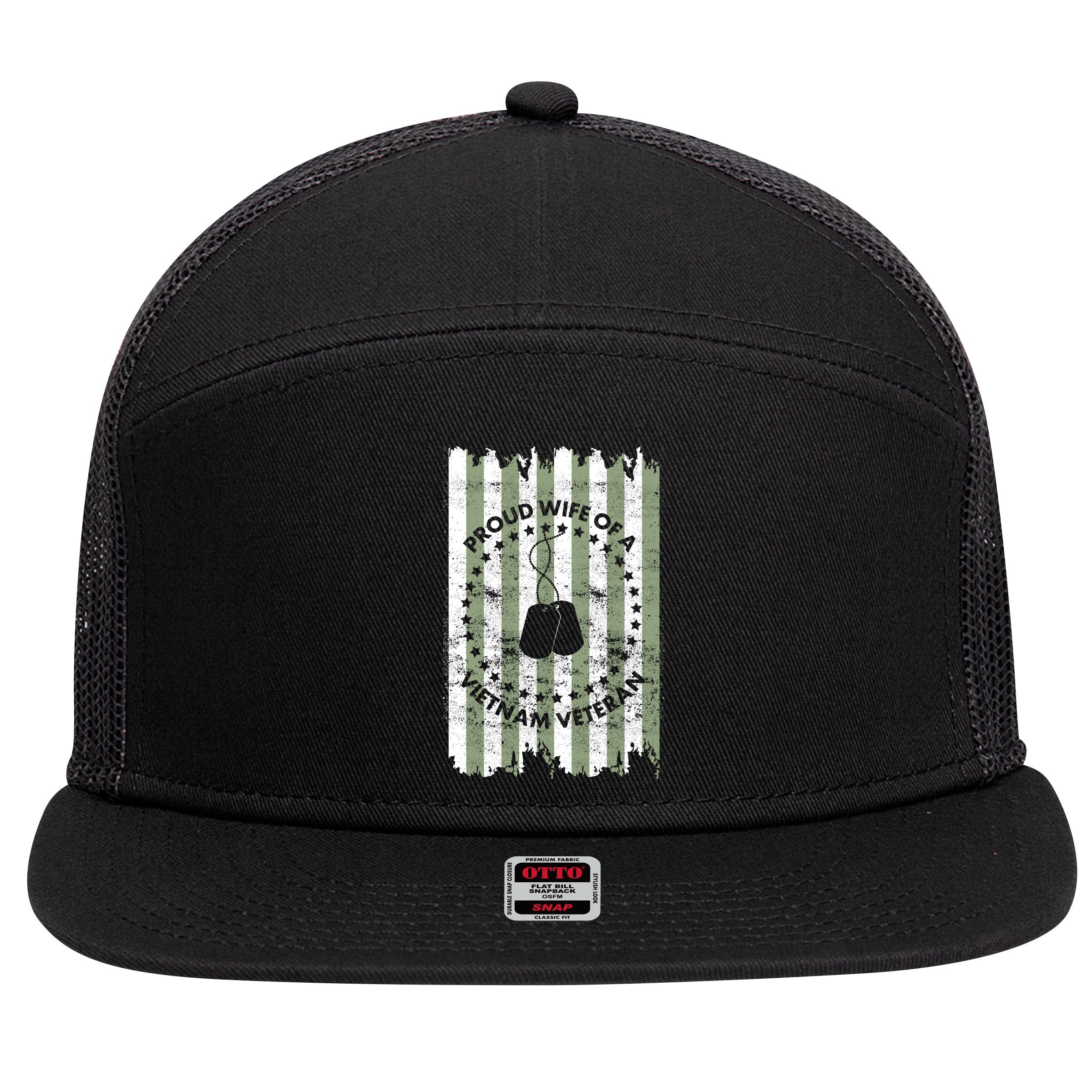 Proud Wife Of A Vietnam Veteran 7 Panel Mesh Trucker Snapback Hat
