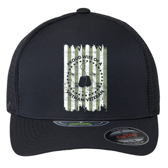 Proud Wife Of A Vietnam Veteran Flexfit Unipanel Trucker Cap