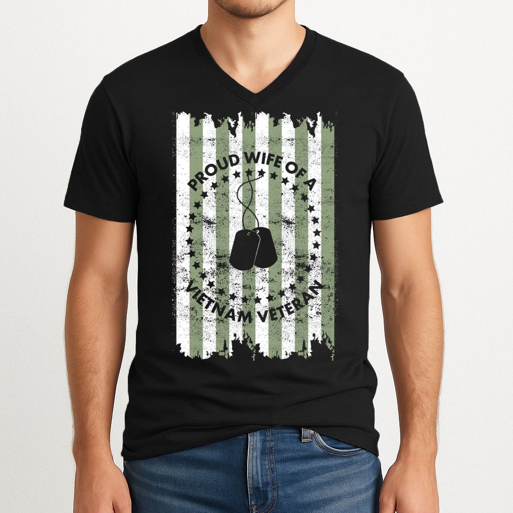 Proud Wife Of A Vietnam Veteran V-Neck T-Shirt