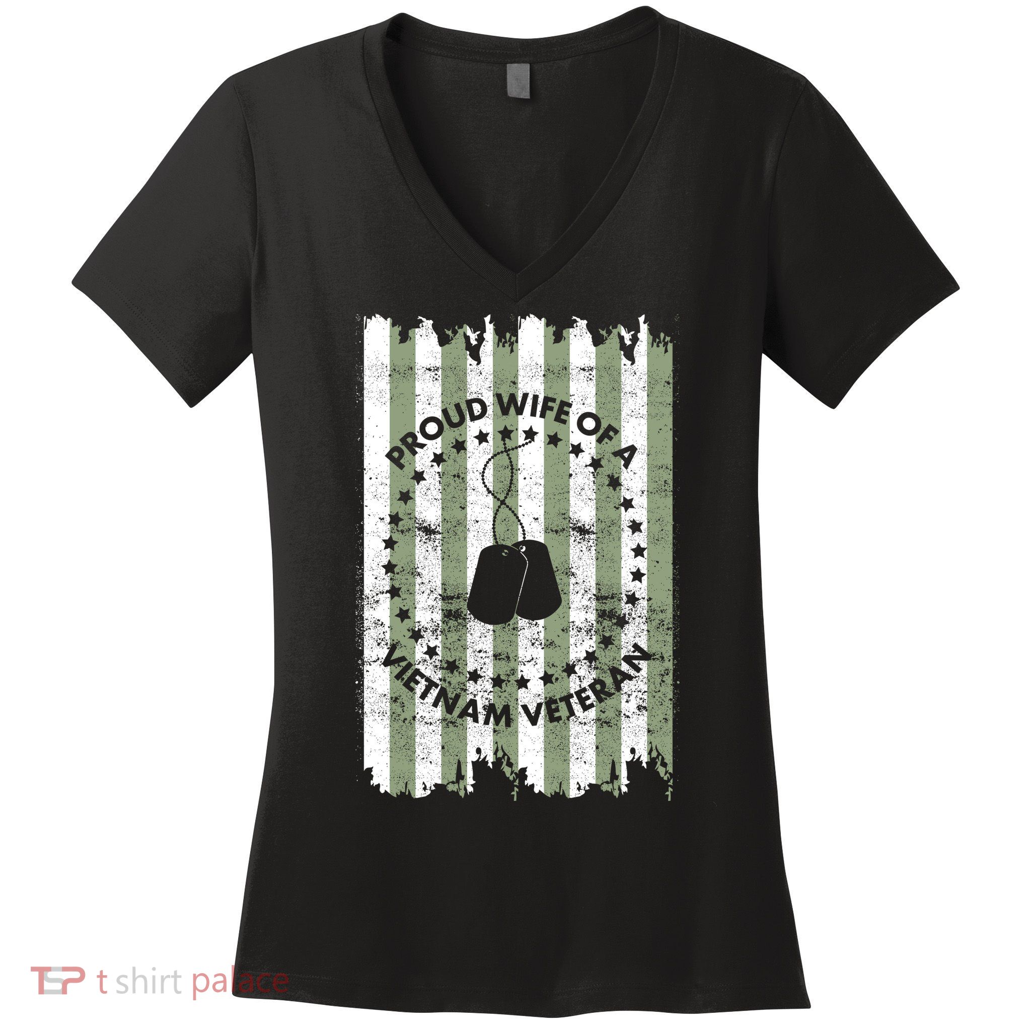 Proud Wife Of A Vietnam Veteran Women's V-Neck T-Shirt