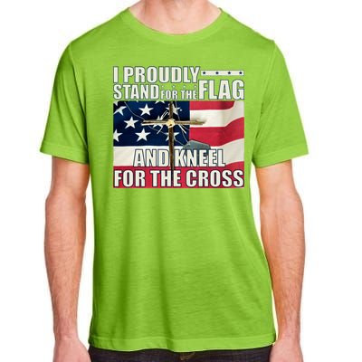 Proudly Stand For The Flag And Kneel For The Cross Adult ChromaSoft Performance T-Shirt