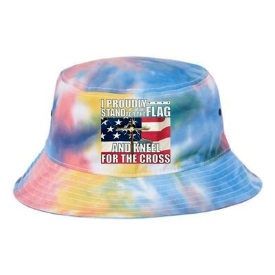 Proudly Stand For The Flag And Kneel For The Cross Tie Dye Newport Bucket Hat