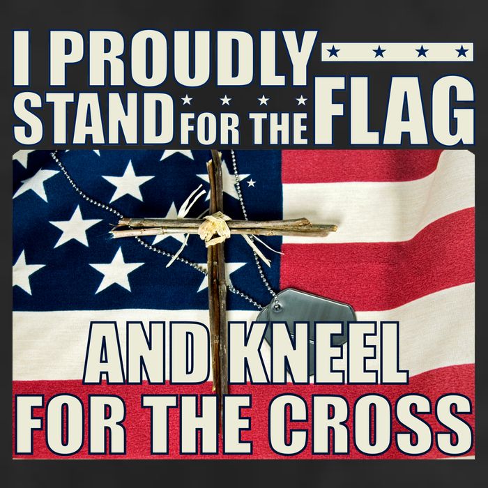Proudly Stand For The Flag And Kneel For The Cross Cool Comfort Performance Bucket Hat