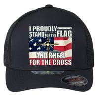 Proudly Stand For The Flag And Kneel For The Cross Flexfit Unipanel Trucker Cap