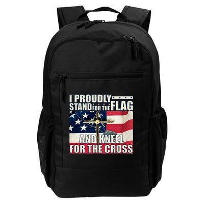 Proudly Stand For The Flag And Kneel For The Cross Backpack