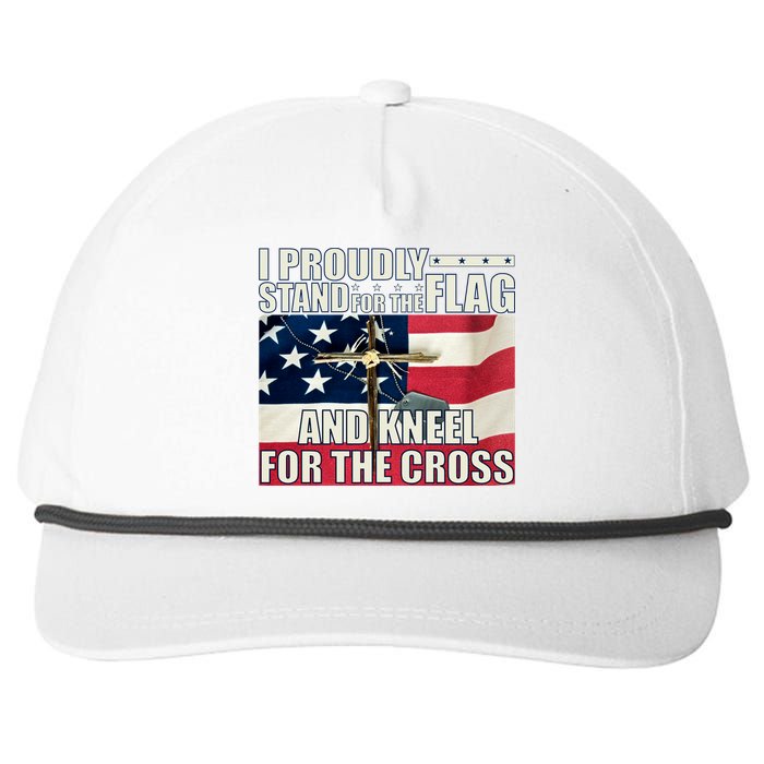 Proudly Stand For The Flag And Kneel For The Cross Snapback Five-Panel Rope Hat