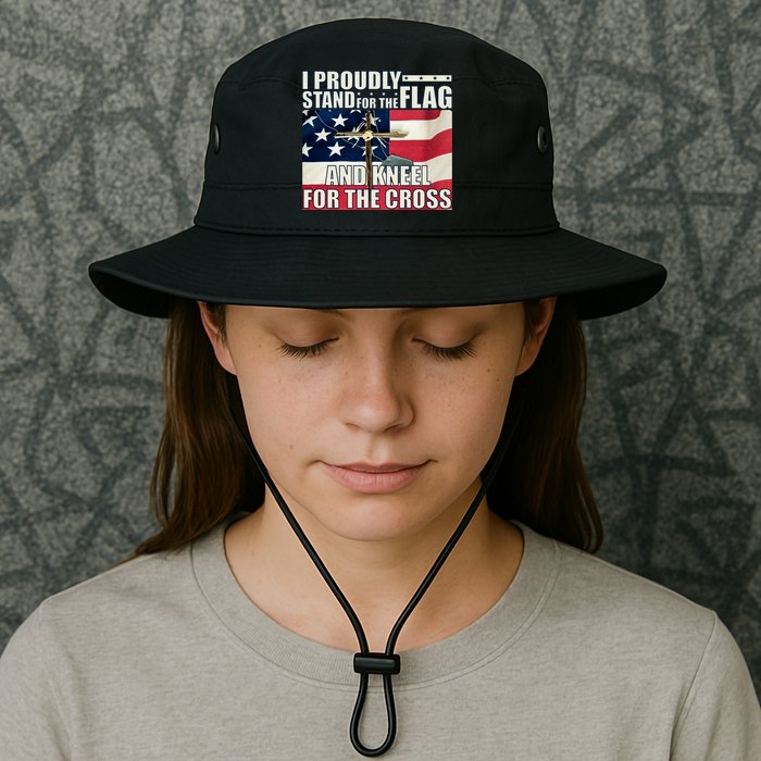 Proudly Stand For The Flag And Kneel For The Cross Bucket Hat