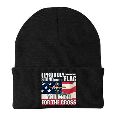 Proudly Stand For The Flag And Kneel For The Cross Beanie