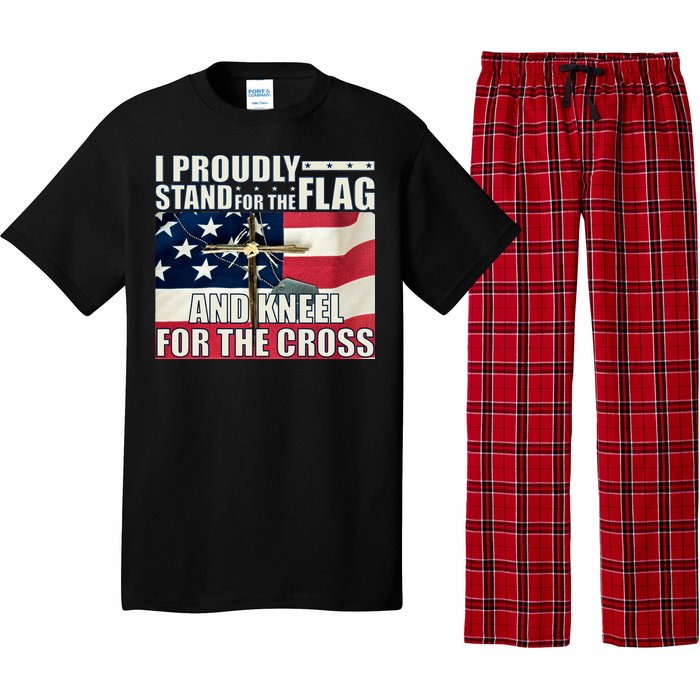 Proudly Stand For The Flag And Kneel For The Cross Pajama Set