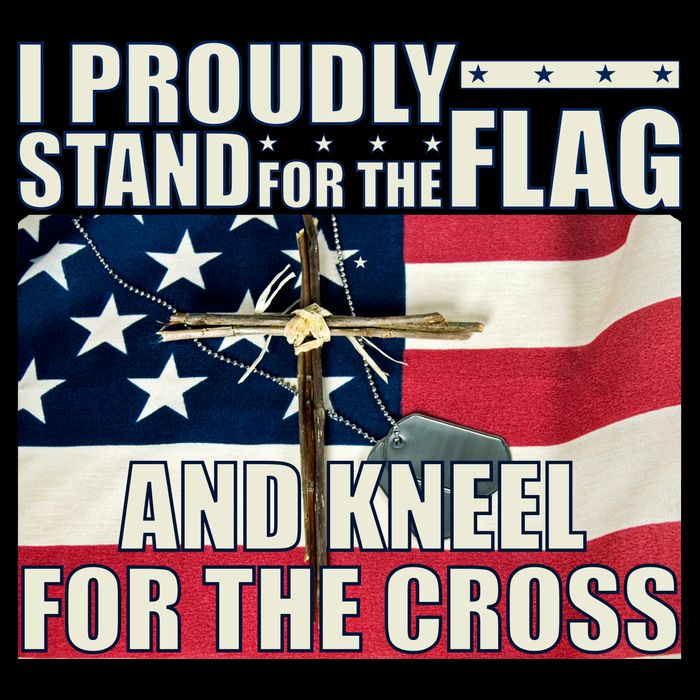 Proudly Stand For The Flag And Kneel For The Cross 16 in Basic Backpack