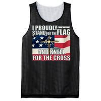 Proudly Stand For The Flag And Kneel For The Cross Mesh Reversible Basketball Jersey Tank