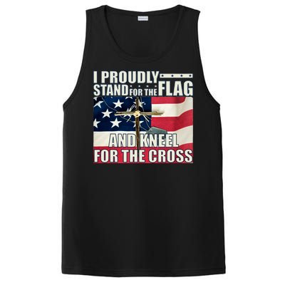 Proudly Stand For The Flag And Kneel For The Cross PosiCharge Competitor Tank