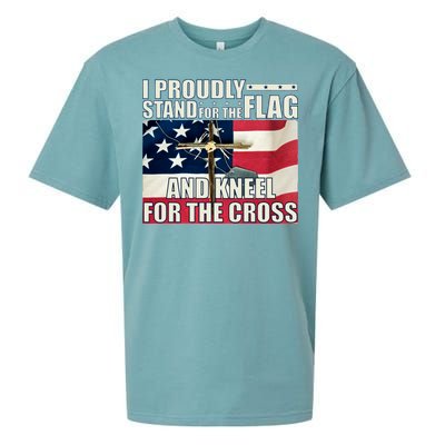 Proudly Stand For The Flag And Kneel For The Cross Sueded Cloud Jersey T-Shirt