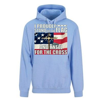 Proudly Stand For The Flag And Kneel For The Cross Unisex Surf Hoodie