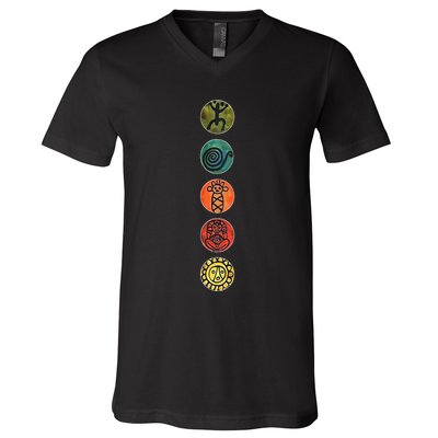 Puerto Rico Petroglyphs Art Letters V-Neck T-Shirt