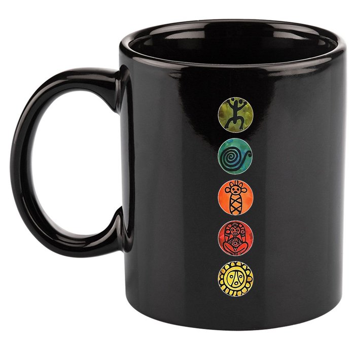 Puerto Rico Petroglyphs Art Letters 11oz C Handle Ceramic Mug