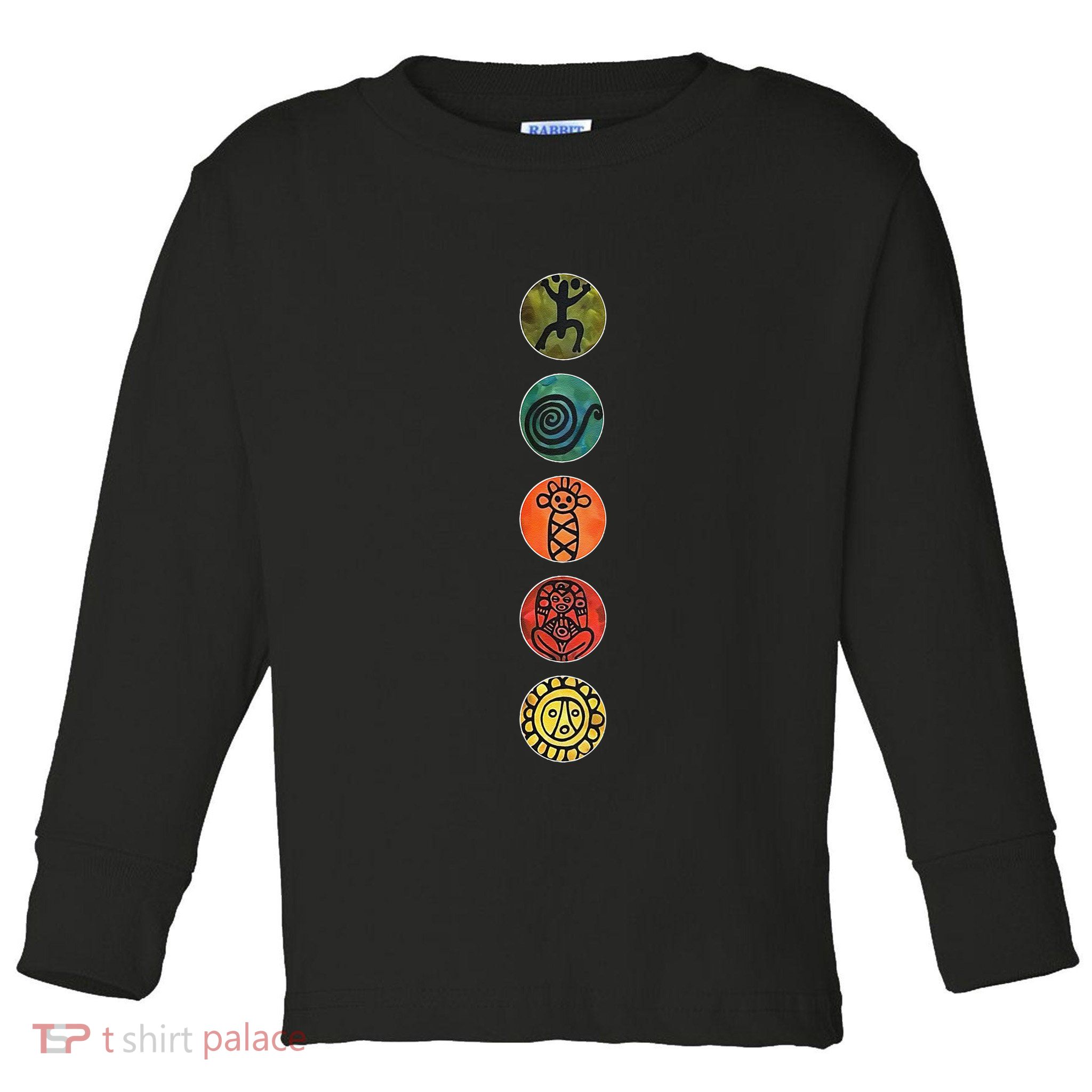 Puerto Rico Petroglyphs Art Letters Toddler Long Sleeve Shirt