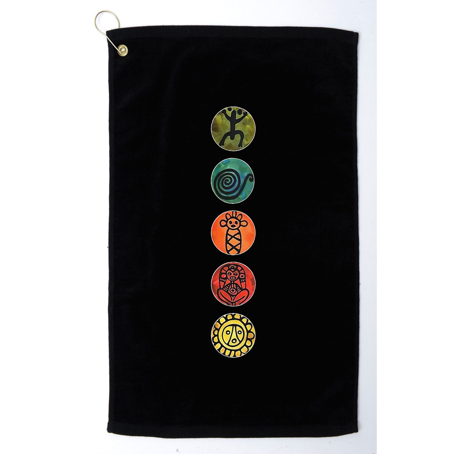 Puerto Rico Petroglyphs Art Letters Golf Towel