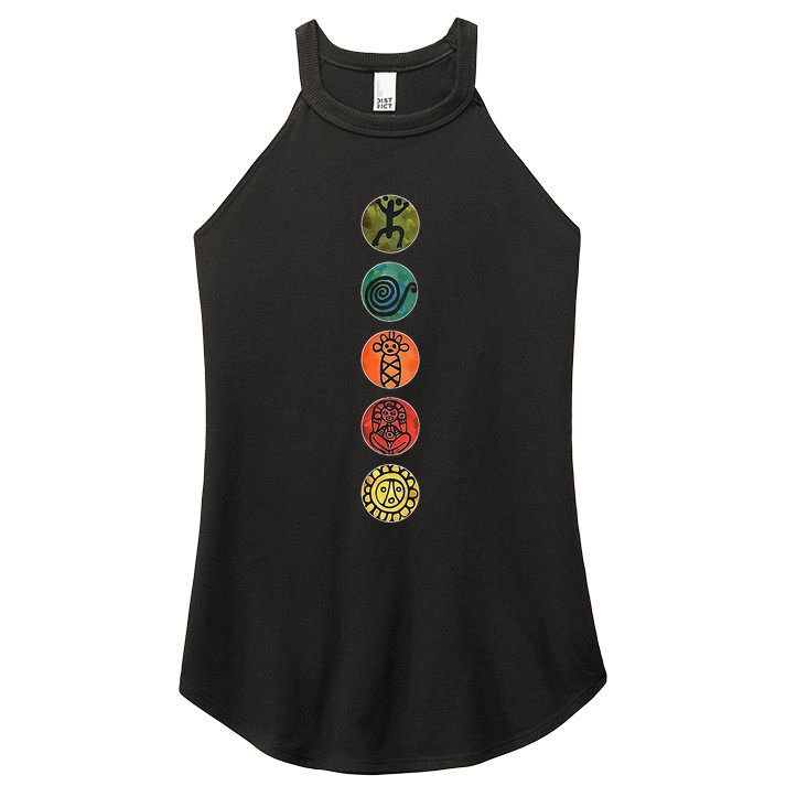 Puerto Rico Petroglyphs Art Letters Women's Perfect Tri Rocker Tank