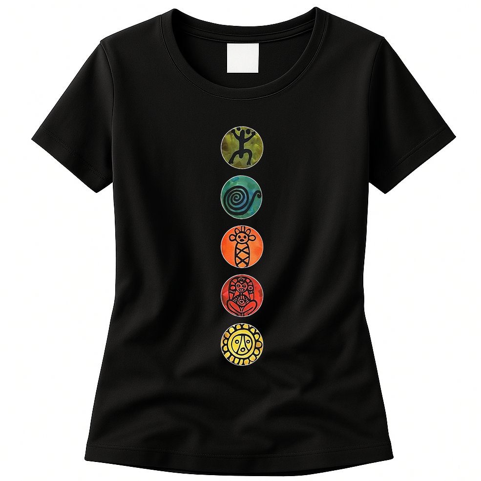 Puerto Rico Petroglyphs Art Letters Womens T-Shirt