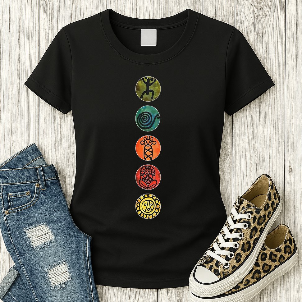 Puerto Rico Petroglyphs Art Letters Womens T-Shirt