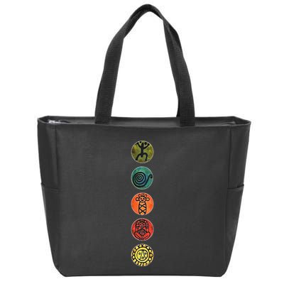 Puerto Rico Petroglyphs Art Letters Zip Tote Bag